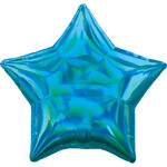 Balon foliowy 45cm Gwiazda holograficzna niebieska