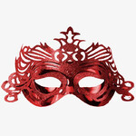 Maska Party z ornamentem czerwona