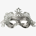 Maska Party z ornamentem srebrna