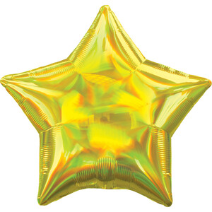 Balon foliowy Gwiazda holograficzna złota