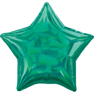Balon foliowy 45cm Gwiazda holograficzna zielona