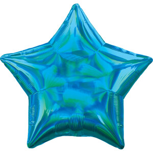Balon foliowy 45cm Gwiazda holograficzna niebieska