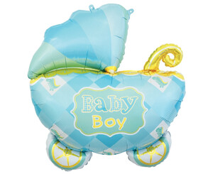 Balon foliowy Wózek, Baby Boy, 60 cm