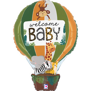 Balon foliowy Welcome Baby dżungla 76cm