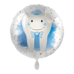 Balon foliowy Ząb niebieski 43 cm