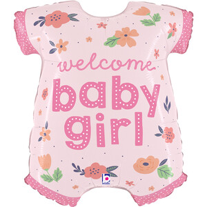 Balon foliowy Welcome Baby Girl pajacyk 79cm