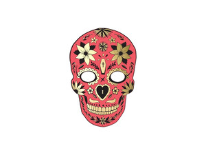 Maska Dia de Los Muertos czerwona
