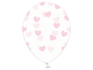 Balon gumowy Serduszka różowe 30cm 1szt 