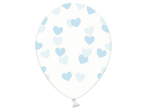 Balon gumowy Serduszka niebieskie 30cm 1szt 