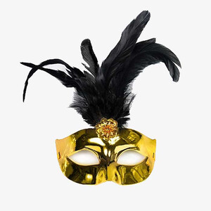 Maska Party z piórem złota