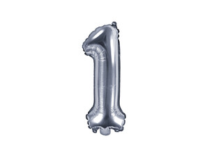 Balon foliowy Cyfra 1 35cm srebrna