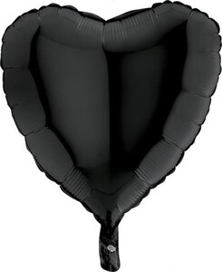 Balon foliowy 45 cm Serce czarne