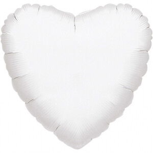 Balon foliowy 45 cm Serce białe